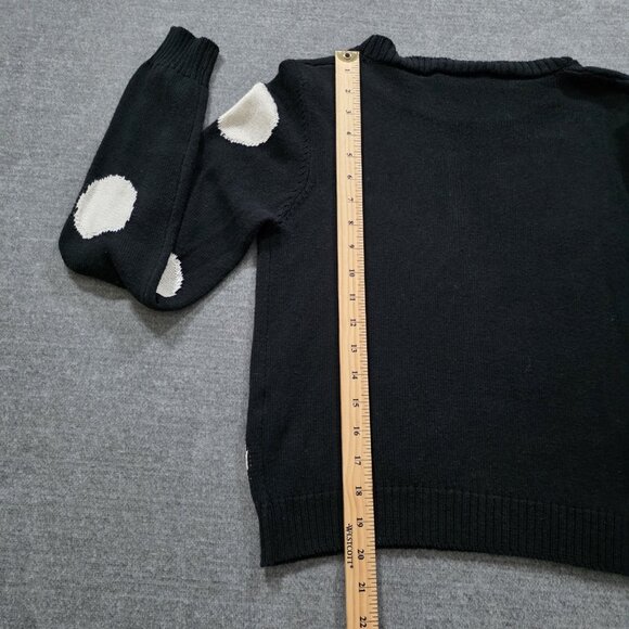 ViCOLO Northland Sweater Womens S/M Black White LS Pullover Italy Cotton Casual - Picture 9 of 14